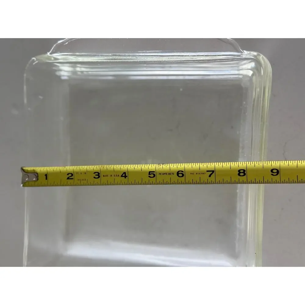 Vintage Fire-King Clear Glass Square Baking Dish Anchor Hocking 8x8 Ovenware USA